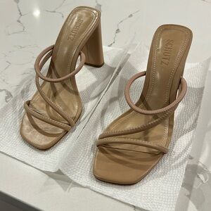 Schutz - heeled sandal - nude - size 7